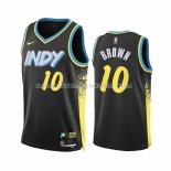 Maillot Indiana Pacers Kendall Brown NO 10 Ville 2023-24 Noir