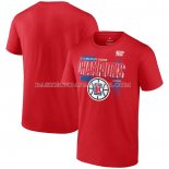 Maillot Manche Courte Los Angeles Clippers 2024 Pacific Division Champions Rouge