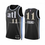 Maillot Atlanta Hawks Trae Young NO 11 Ville 2023-24 Noir
