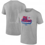 Maillot Manche Courte Los Angeles Clippers 2024 NBA Playoffs Gris