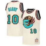 Maillot Memphis Grizzlies Mike Bibby NO 10 Mitchell & Ness Chainstitch Creme