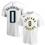 Maillot Manche Courte Indiana Pacers Tyrese Haliburton Blanc