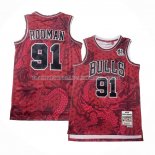 Maillot Chicago Bulls Dennis Rodman NO 91 Asian Heritage Throwback 1997-98 Rouge