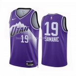 Maillot Utah Jazz Luka Samanic NO 19 Ville 2023-24 Volet