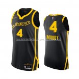 Maillot Golden State Warriors Moses Moody NO 4 Ville Authentique 2023-24 Noir
