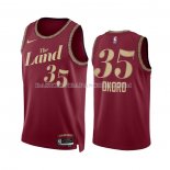 Maillot Cleveland Cavaliers Isaac Okoro NO 35 Ville 2023-24 Rouge