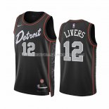 Maillot Detroit Pistons Isaiah Livers NO 12 Ville 2023-24 Noir