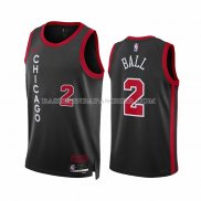 Maillot Chicago Bulls Lonzo Ball NO 2 Ville 2023-24 Noir