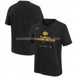 Maillot Manche Courte Los Angeles Lakers 2024 NBA Playoffs Mantra Noir