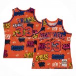 Maillot New York Knicks Patrick Ewing Slap Sticker Mitchell & Ness 1991-92 Orange