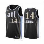 Maillot Atlanta Hawks AJ Griffin NO 14 Ville 2023-24 Noir