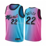 Maillot Enfant Miami Heat Jimmy Butler NO 22 Ville 2020-21 Bleu Rosa