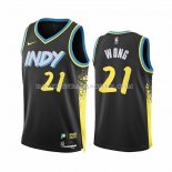 Maillot Indiana Pacers Isaiah Wong NO 21 Ville 2023-24 Noir