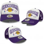 Casquette Los Angeles Lakers 17x League Champs Commemorative Blanc Volet