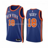 Maillot New York Knicks Isaiah Roby NO 18 Ville 2023-24 Bleu