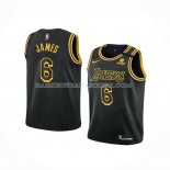 Maillot Enfant Los Angeles Lakers LeBron James NO 6 Mamba 2021-22 Noir