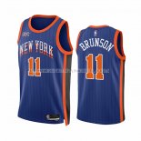 Maillot New York Knicks Jalen Brunson NO 11 Ville 2023-24 Bleu