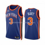 Maillot New York Knicks Josh Hart NO 3 Ville 2023-24 Bleu