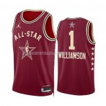 Maillot All Star 2024 New Orleans Pelicans Zion Williamson NO 1 Rouge