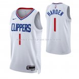 Maillot Los Angeles Clippers James Harden NO 1 Association Blanc