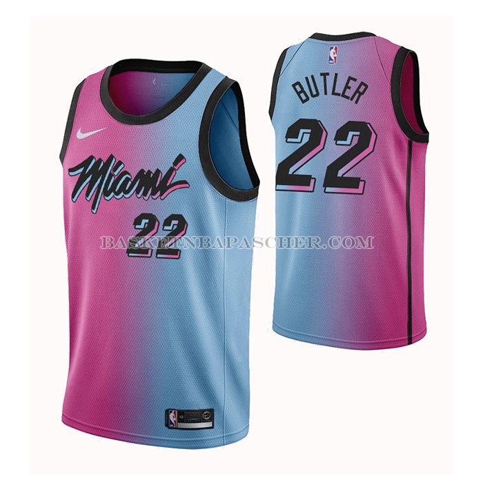 Maillot de basket nba Miami Heat Jimmy Butler Ville 2020-21 Bleu Rosa ...